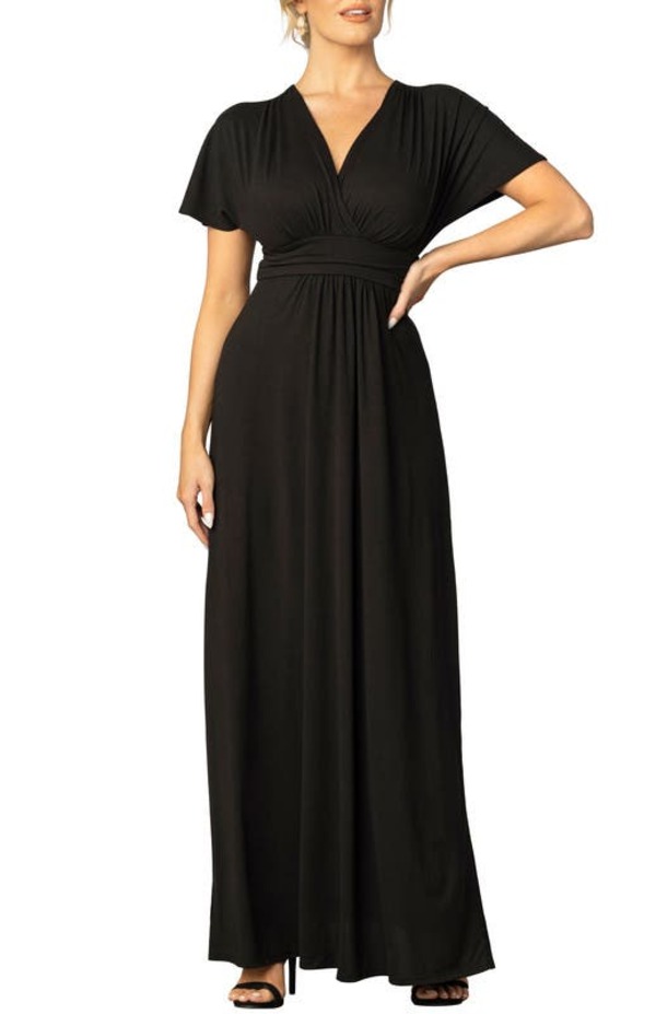 キヨナ レディース トップス ワンピース Vネック マキシ Kiyonna Vienna V-Neck Maxi Dress Black Noir ブラック