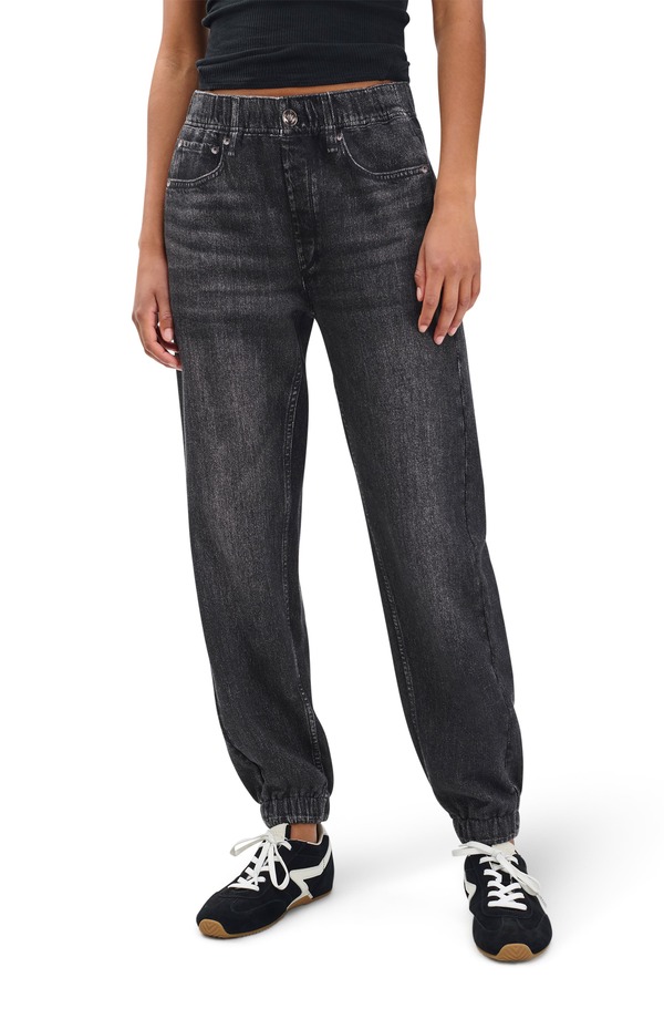 ラグアンドボーン レディース ボトムス デニムパンツ パイル コットン ジーンズ rag & bone rb Miramar Jogger Cotton Terry Sweatpant Jeans Black ブラック|ReVida 店