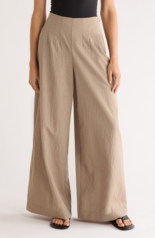 スタウド レディース ボトムス レギンス ワイドレッグ パンツ STAUD Magpie Wide Leg Pants Natural