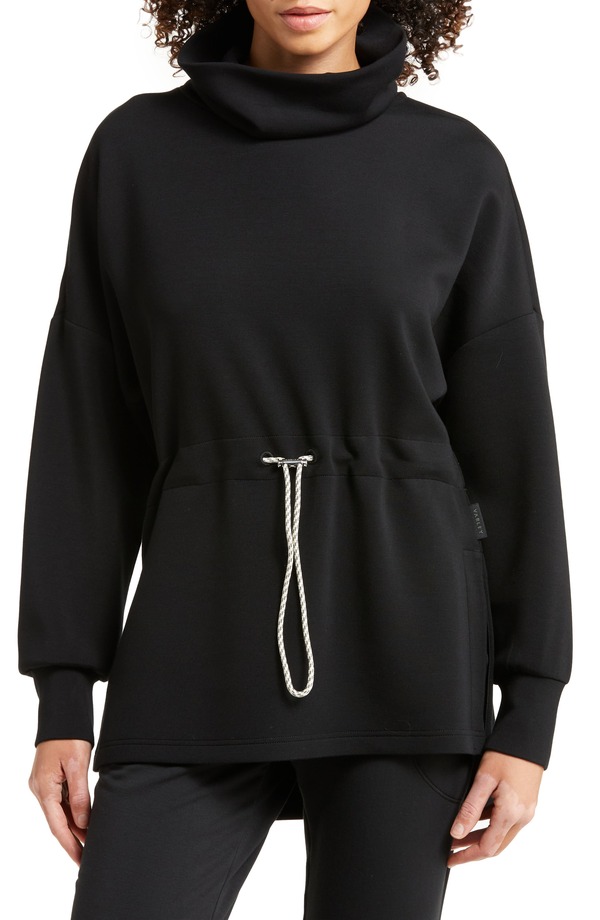 バーレイ レディース アウター パーカー・スウェット スタンドネック シャツ Varley Freya Funnel Neck Sweatshirt Black ブラック|ReVida 店