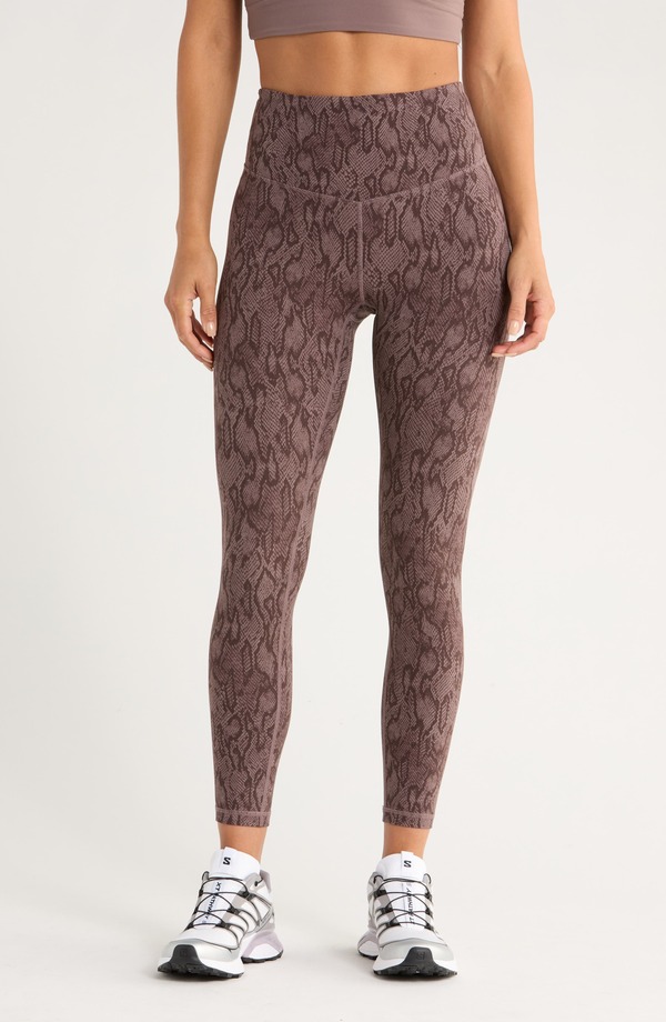ゼラ レディース ボトムス カジュアルパンツ ハイウエスト プリント レギンス Zella Studio Luxe Print High Waist 7/8 Leggings Brown Geo Snake ブラウン