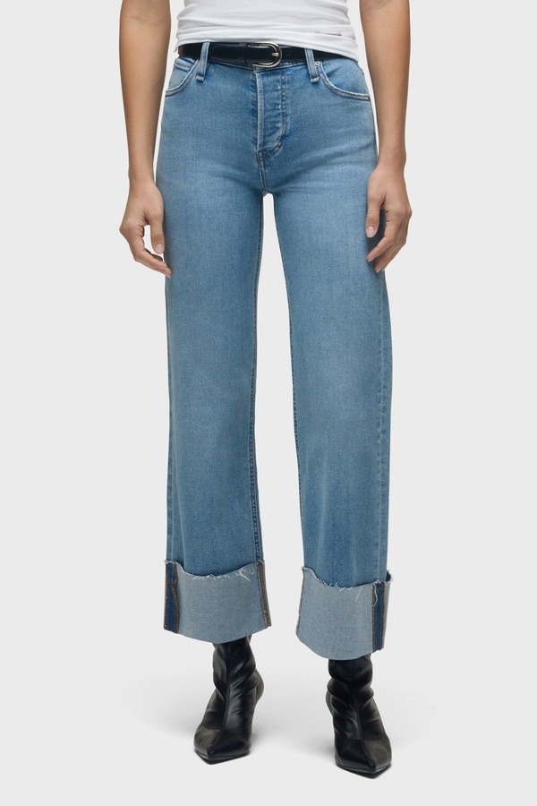 ハドソンデニム レディース ボトムス レギンス ワイドレッグ アンクル Hudson Jeans Rosie High-Rise Wide Leg Ankle Cuff Oak