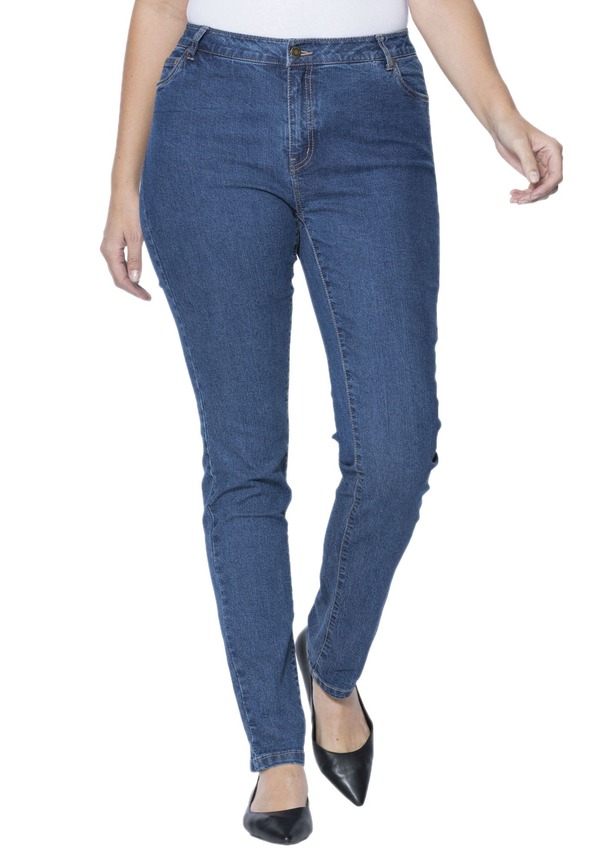 ジェシカロンドン レディース ボトムス デニムパンツ ストレート Jessica London True Fit Stretch Denim Straight Leg Jean Medium Stonewash デニム