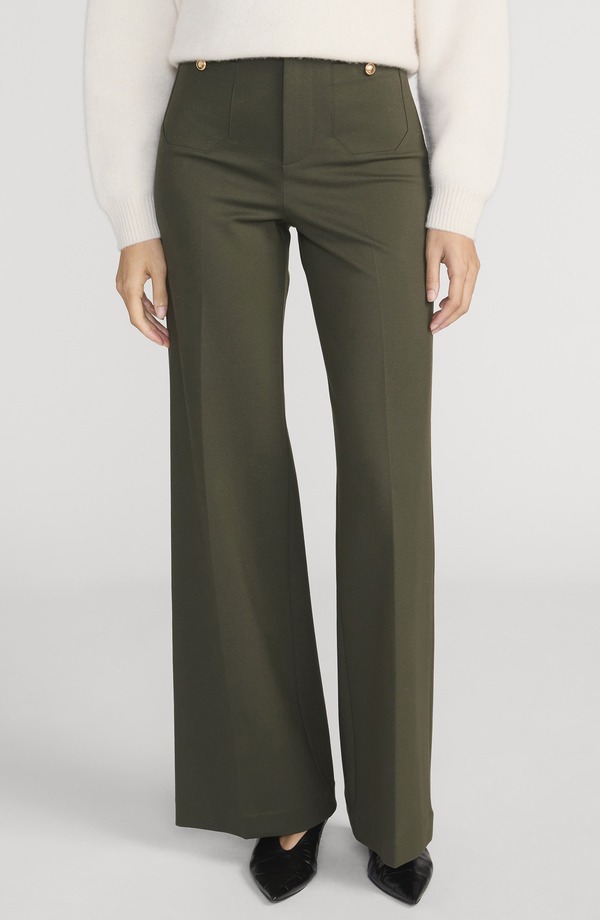 ひな形 レディース ボトムス レギンス ワイドレッグ ご機嫌酉の方角 ズボン下 FRAME The Modernist High Waist Wide Leg Pants Military Green 緑であること