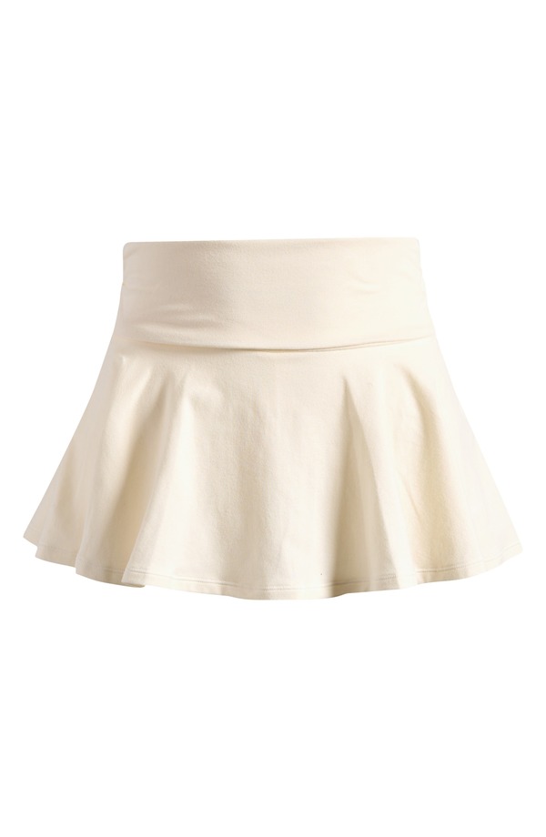 スキムズ レディース ボトムス 二分の一ズボン下・さる股引き ミニ 綿織物 プルオーバー SKIMS Foldover Cotton Blend Jersey Miniskort Marble