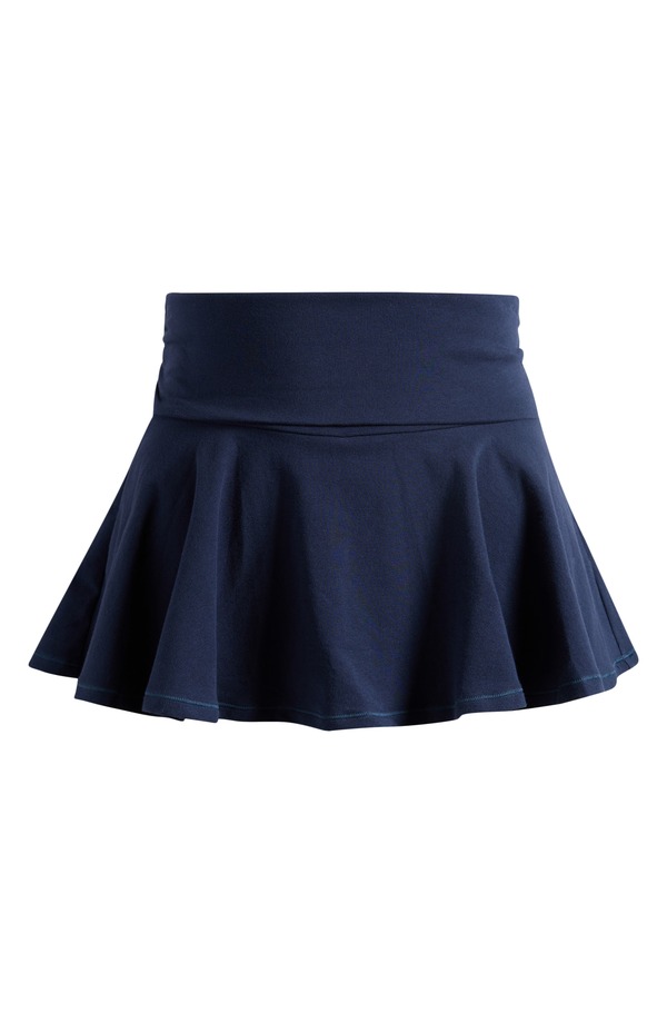 スキムズ レディース ボトムス 二分の一ズボン下・さる股引き ミニ 綿織物 プルオーバー SKIMS Foldover Cotton Blend Jersey Miniskort Navy 米国海軍