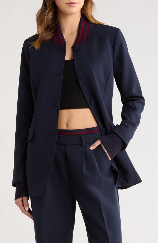 フェイバリット ドーター レディース アウター ジャケット・ブルゾン ブレザー Favorite Daughter The Varsity Blazer Navy/ Vino ネイビー