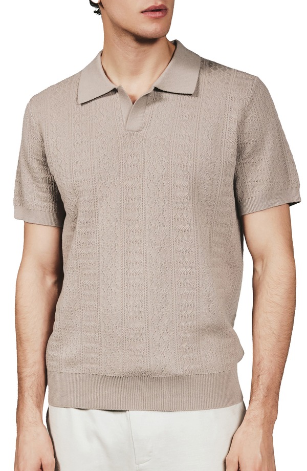 セブンダイヤモンド メンズ アウター パーカー・スウェット ポロシャツ セーター 7 Diamonds Gavin Johnny Collar Polo Sweater Taupe トープ