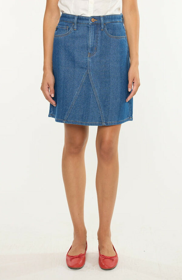 カンクン レディース ボトムスカート KanCan Trina High Rise Skirt Medium Wash