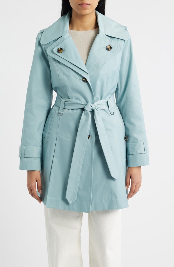 ロンドンフォグ レディース アウター 上衣・上衣 厚地の外套 London Fog Single Breasted Trench Coat Green 緑であること