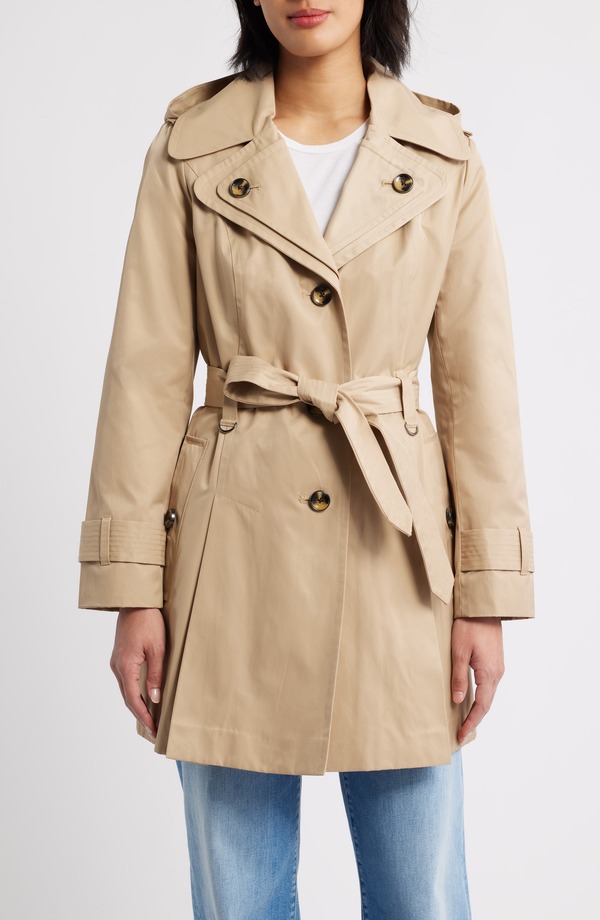 ロンドンフォグ レディース アウター 上衣・上衣 厚地の外套 London Fog Single Breasted Trench Coat Stone 石ころ