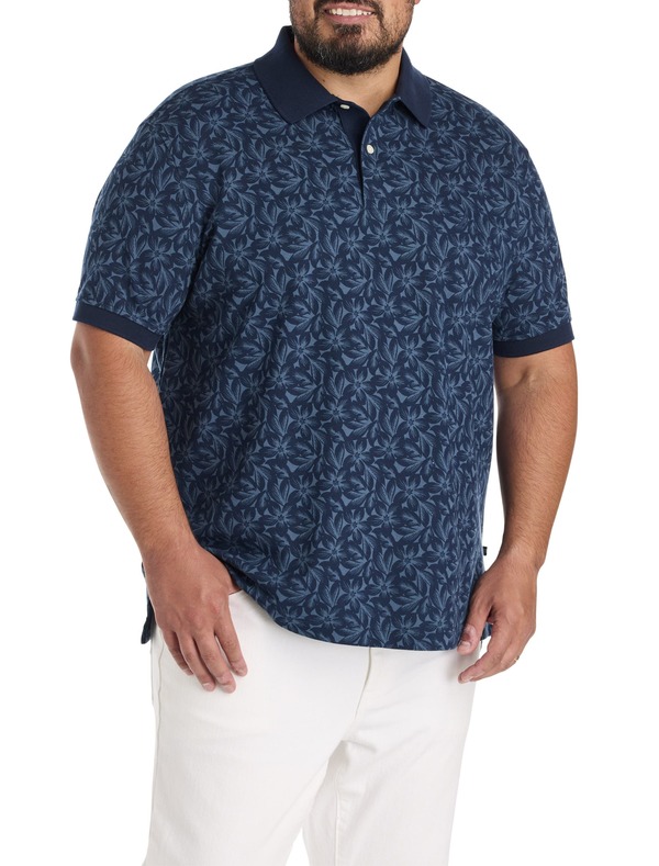 ナウティカ メンズ トップス ポロシャツ フラワー柄 トール フラワー Nautica Big & Tall Floral Polo Shirt Navy Seas ネイビー｜ReVida 店