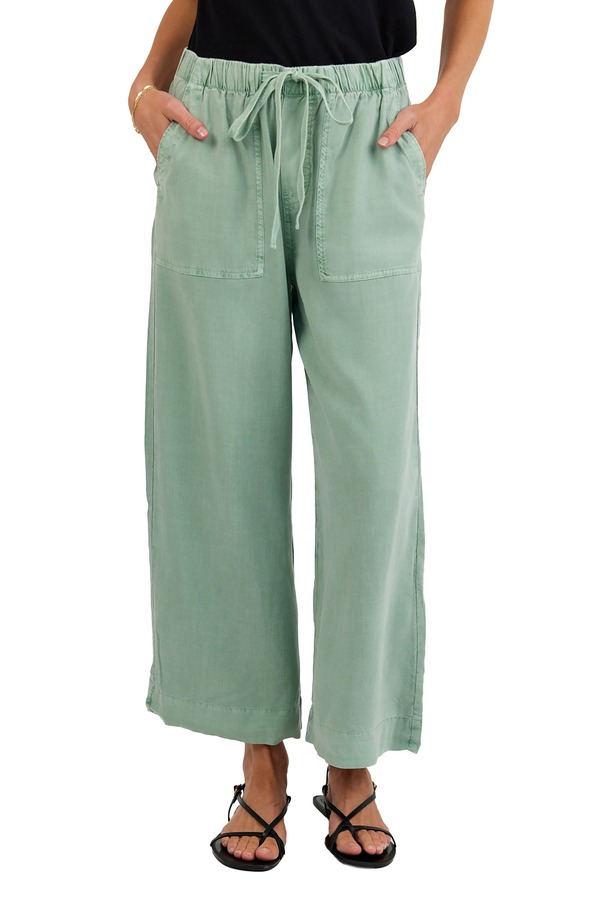 ベラダール レディース ボトムス レギンス ワイドレッグ ズボン下 Bella Dahl Easy Pocket Crop Wide Leg Pants Oasis Green 緑であること