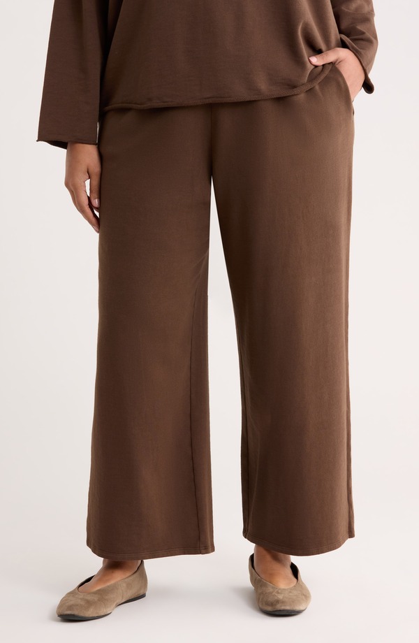 エイリーンフィッシャー レディース ボトムス レギンス ワイドレッグ パンツ パイル コットン Eileen Fisher Garment Dyed Organicotton Terry Wide Leg Pants Wren