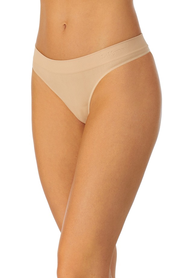 レミストレディース アンダー御召しもの ズボン下 Le Mystre Seamless Comforthong Ivory/ Tan Print 象牙色