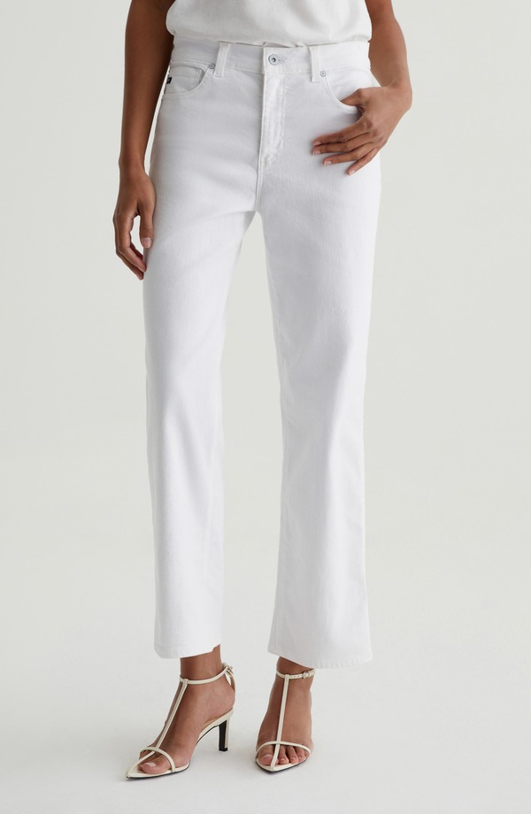 エージー レディース ボトムス デニムパンツ ストレート アンクル ジーンズ AG Brinley Mid Rise Ankle Straight Leg Jeans Gallery White ホワイト｜ReVida 店 42,770円