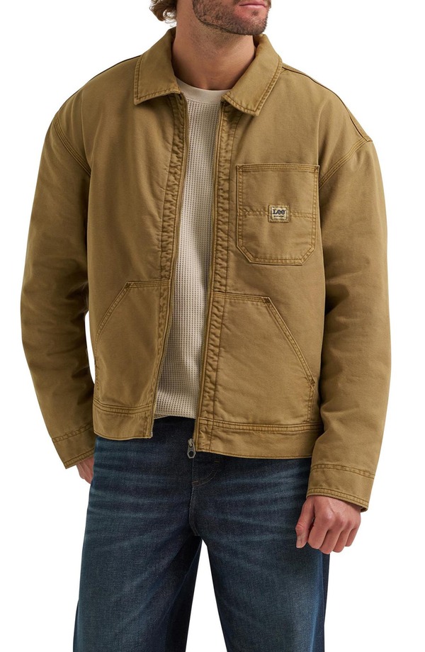 リー メンズ アウター ジャケット・ブルゾン コットン Lee 91W Quilt Lined Cotton Canvas Workwear Jacket Darkhaki カーキ|ReVida 店