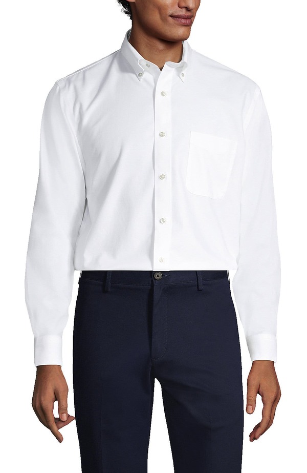 ランズエンド メンズ トップス シャツ オックスフォード トール Lands' End Big and Tall No Iron Supima Oxfordresshirt White ホワイト 17,836円