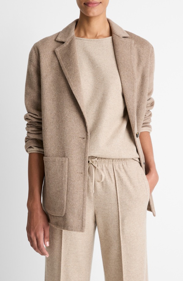 ヴィンス レディース アウター ジャケット・ブルゾン ウール ブレザー Vince Double Face Wool Blend Blazer Heather Doe ヘザー
