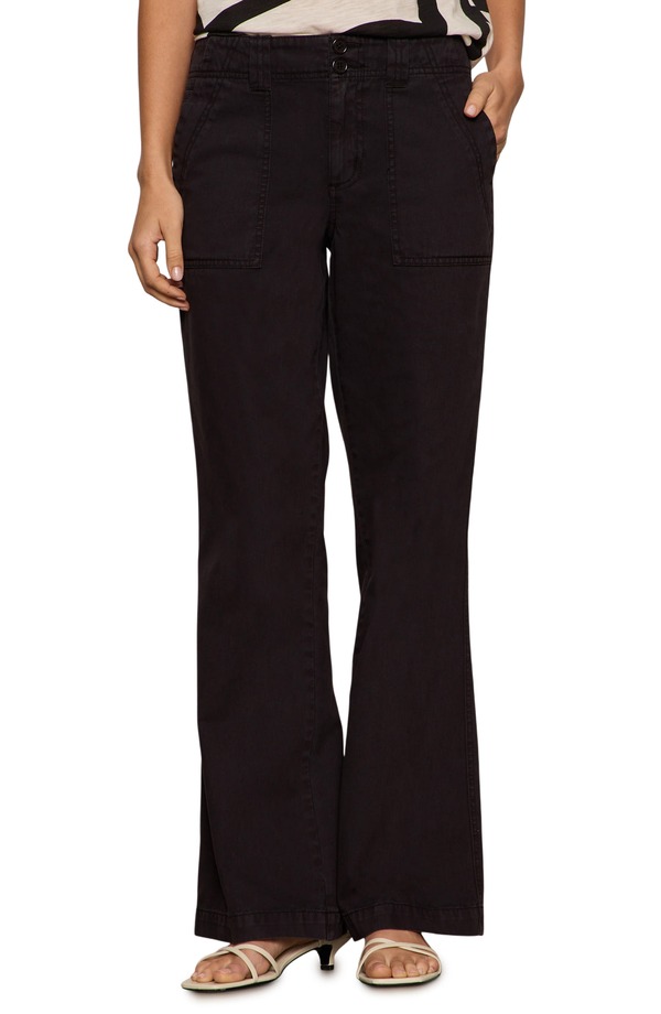 駆け込み寺 レディース ボトムス レギンス ズボン下 綿織物 ブーツ Sanctuary Reissue Peace Bootleg Cotton Pants Black 黒いこと