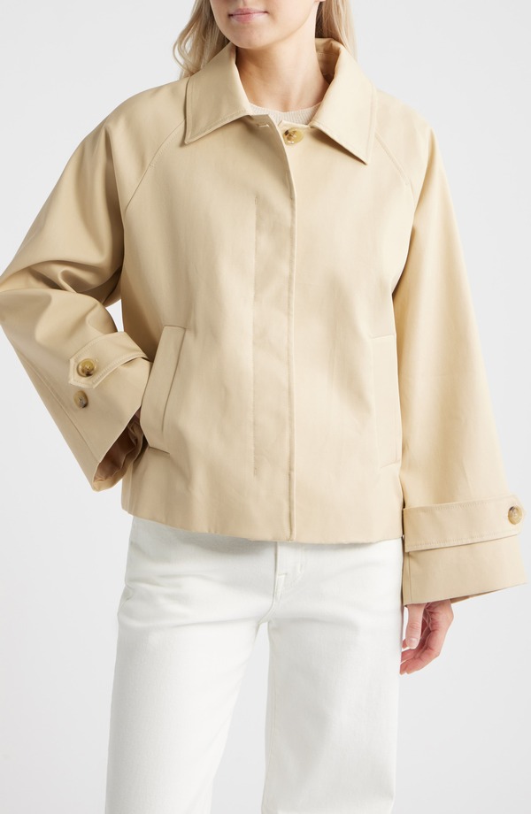 マンゴ レディース アウター 上衣・上衣 綿織物 厚地の外套 MANGO Cuba Oversize Short Cotton Trench Coat Beige ベージュ