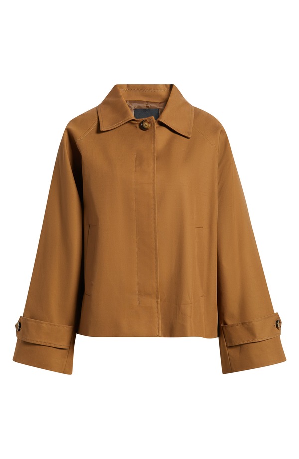 マンゴ レディース アウター 上衣・上衣 綿織物 厚地の外套 MANGO Cuba Oversize Short Cotton Trench Coat Medium Brown 赤銅色