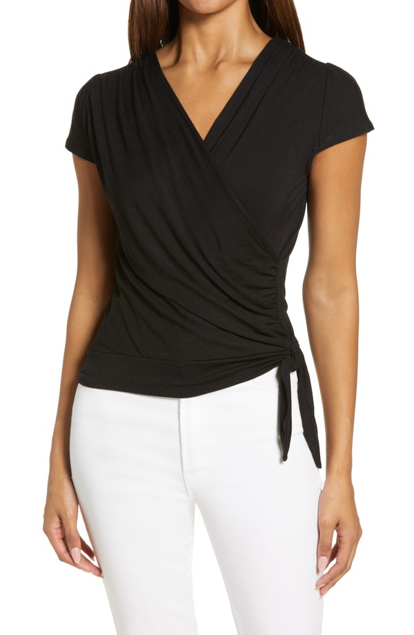 ラブアペラ レディース トップス シャツ Loveappella Faux Wrap Top Black ブラック 9,475円