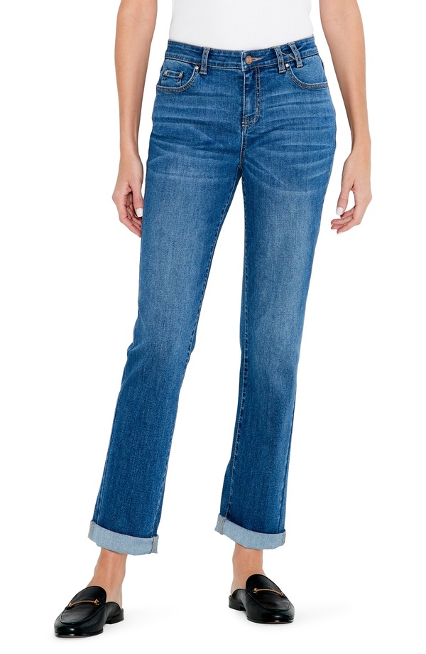 ニックプラスゾーイ レディース ボトムス デニムパンツ ストレート ハイウエスト ジーンズ NIC+ZOE Cuffed High Waistraight Legirlfriend Jeans Atlantic 18,235円