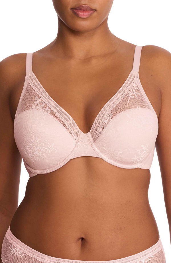 ナトリ レディース トップス プルオーバー スピード競技 Natori Love Lace Back Smoothing Plunge T-Shirt Bra Pink Pearl/ Warm White 白いこと