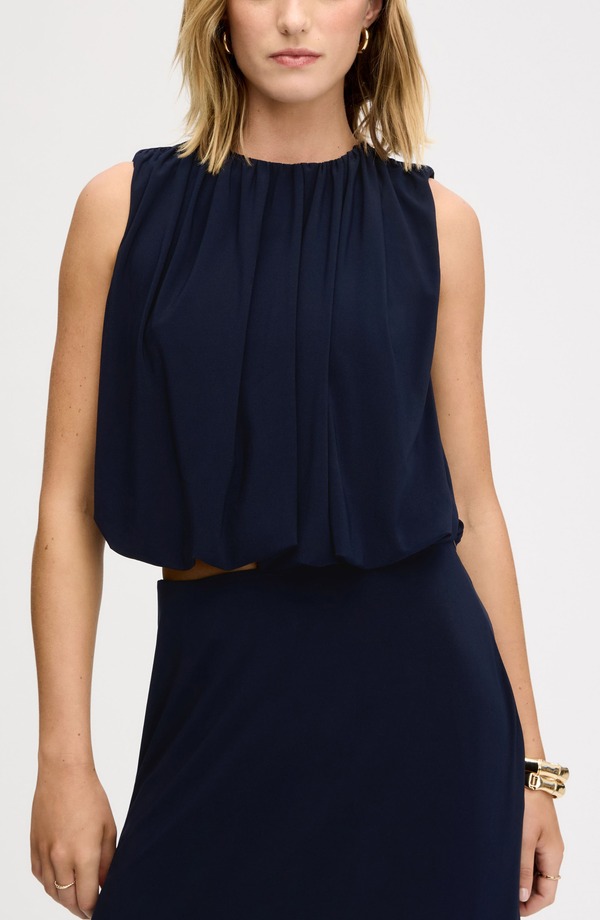 サムエデルマン レディース トップス シャツ Sam Edelman Blouson Crop Top Navy ネイビー 21,868円