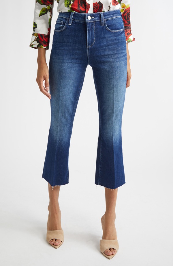 ラジャンス レディース ボトムス カジュアルパンツ ハイウエスト ジーンズ L'AGENCE Kendra High Waist Crop Flare Jeans Delany