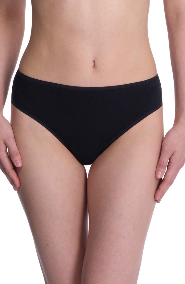 ナトリ レディース アンダー御召しもの ズボン下 綿織物 Natori Bliss Bare Stretch Cotton Thong Black 黒いこと