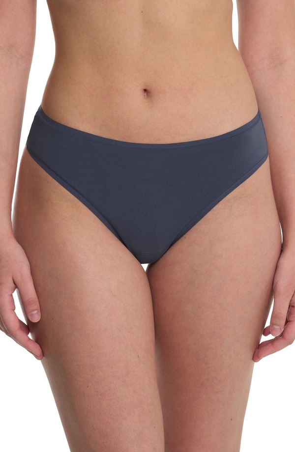 ナトリ レディース アンダー御召しもの ズボン下 綿織物 Natori Bliss Bare Stretch Cotton Thong Vintage Navy 米国海軍
