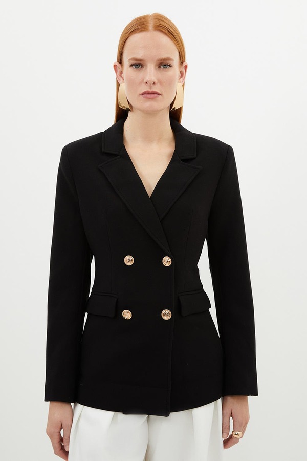 カレンミレン レディース アウター ジャケット・ブルゾン ブレザー Karen Millen Tailoredouble Breasted Blazer Black ブラック
