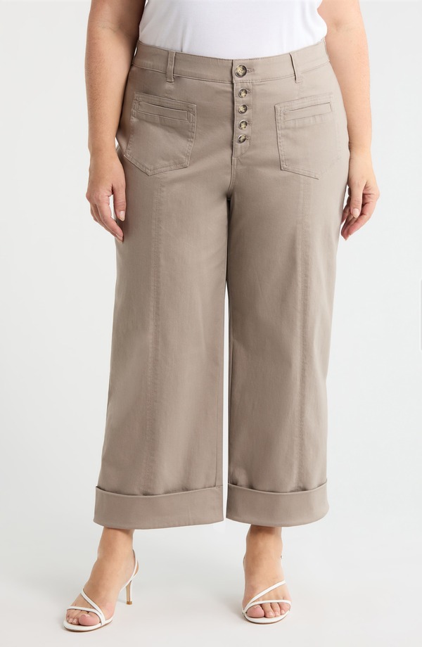 ウィット&ウィズダム レディース ボトムス レギンス ワイドレッグ パンツ Wit & Wisdom Skyrisexposed Button Cuffed Wide Leg Twill Pants Moonrock 19,786円