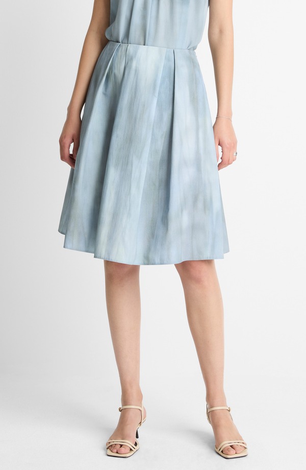 ヴィンス レディース ボトムスカート プリーツ コットン Vince Pleated Cotton Skirt Azura Wash