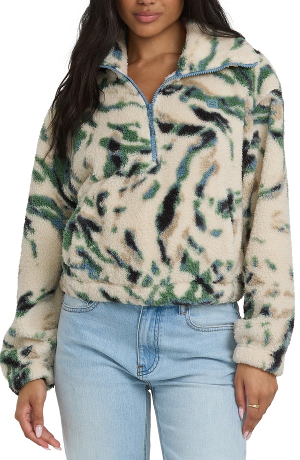 ビラボン レディース アウター ジャケット・ブルゾン ハーフジップ フリース Billabong Barra High Pile Fleece Half Zipullover Whitecap