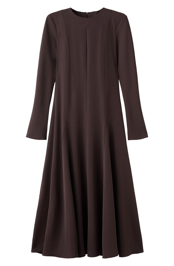 マンゴ レディース トップス ワンピース マキシ MANGOdet Long Sleeve Maxi Dress Chocolate チョコレート