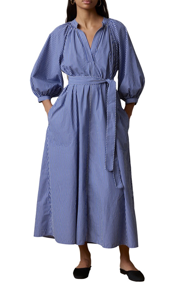 ファレティ レディース トップス ワンピース マキシ Faherty Kaia Coastal Tie Waist Poplin Maxi Dress Endless Coastripe ストライプ