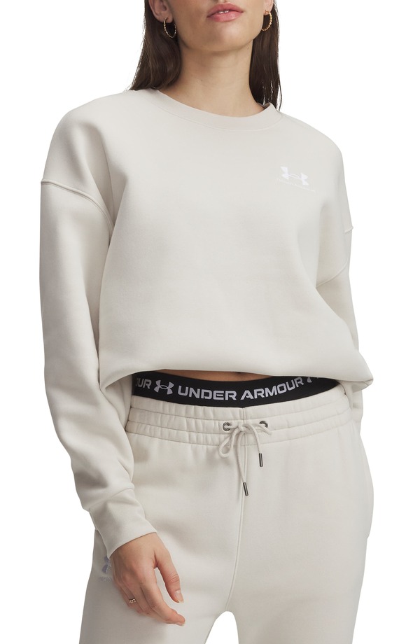 アンダーアーマー レディース アウター パーカー・スウェット 労働者の一団のど首 プルオーバー フリース Under Armour Icon Fleece Crewneck Sweatshirt Summit White / White 白いこと