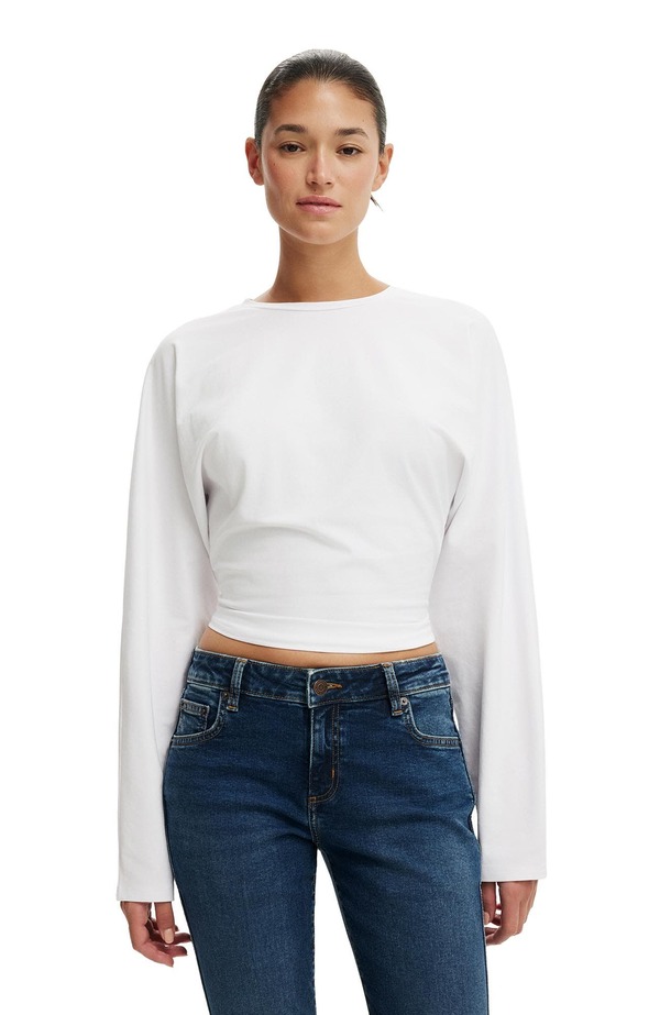 コットンオン レディース トップス シャツ Cotton Women Blair Batwing Long Sleeve White ホワイト