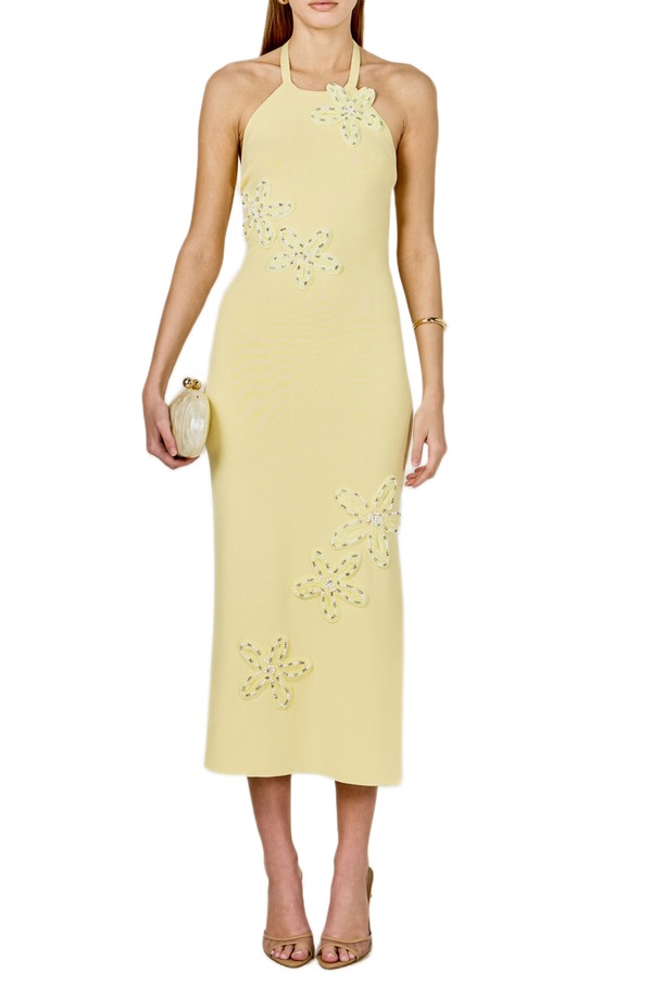 エンドレスローズ レディース トップス ワンピース ミディ ホルター Endless Rose Beaded Flower Halter Midi Dress Butter