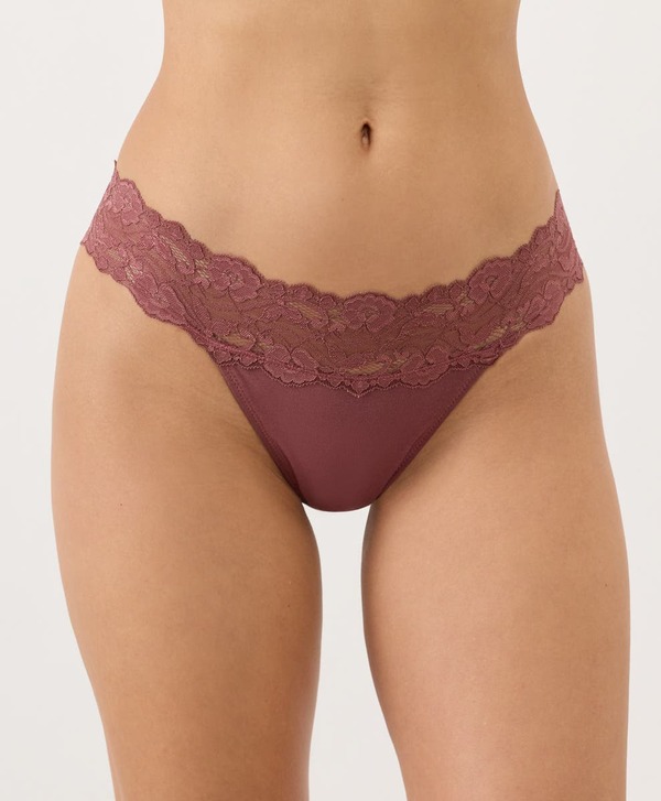 パクト レディース アンダーウェア パンツ コットン レース Pact Lace Waisthong 3-Pack Made With Organicotton Lace Lilies