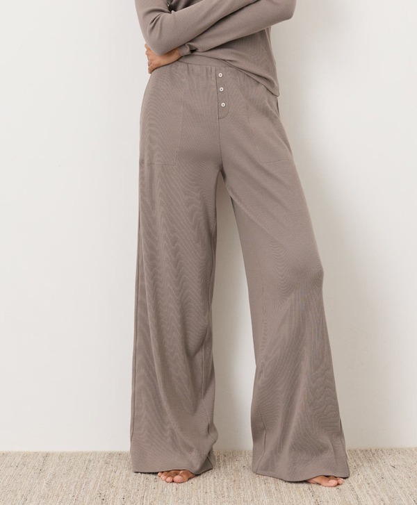 パクト レディース ボトムス レギンス ワイドレッグ コットン Pact Dream Rib Wide Leg Lounge Pant Made With Organicotton Cinder