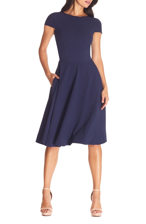 ドレスザポプレーション レディース トップス ワンピース Dress the Population Livia Fit & Flare Dress Midnight