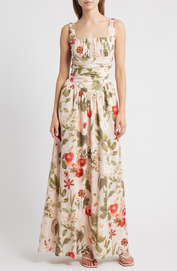 ルルズ レディース トップス ワンピース フラワー柄 マキシ フラワー Lulus Cameron Floral Maxi Cocktail Dress Multi Floral マルチカラー 21,560円