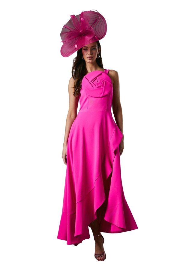 コースト レディース トップス ワンピース クレープ ミディ Coastrappy Crepe Corsage Midi Dress Pink ピンク