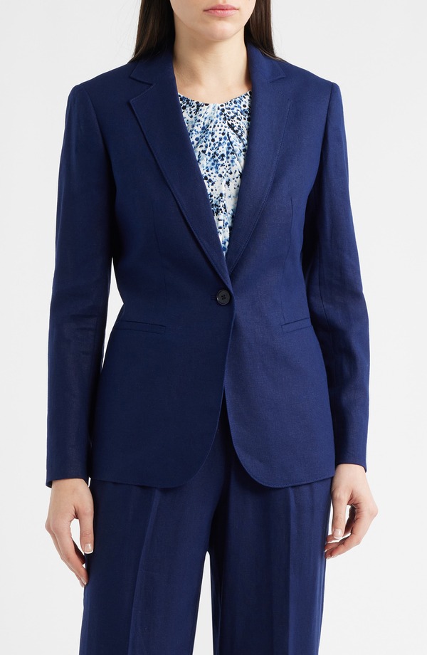アンクライン レディース アウター ジャケット・ブルゾン ブレザー リネン Anne Klein One-Button Linen Blend Blazer Distant Mountain