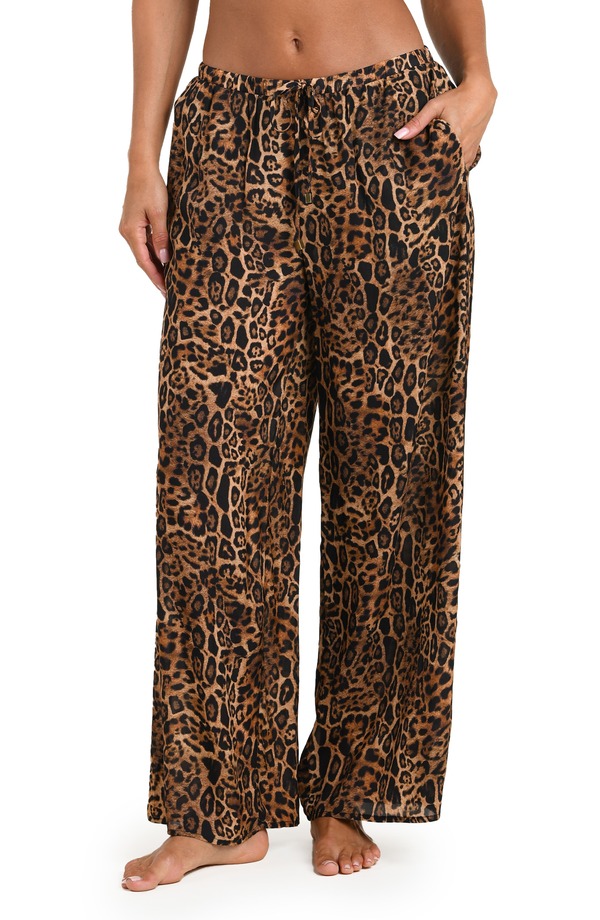 ラジャンス レディース ボトムス レギンス ズボン下 L\u0027AGENCE Geraldine Leopard Cover-Upants Natural 毛の荒物