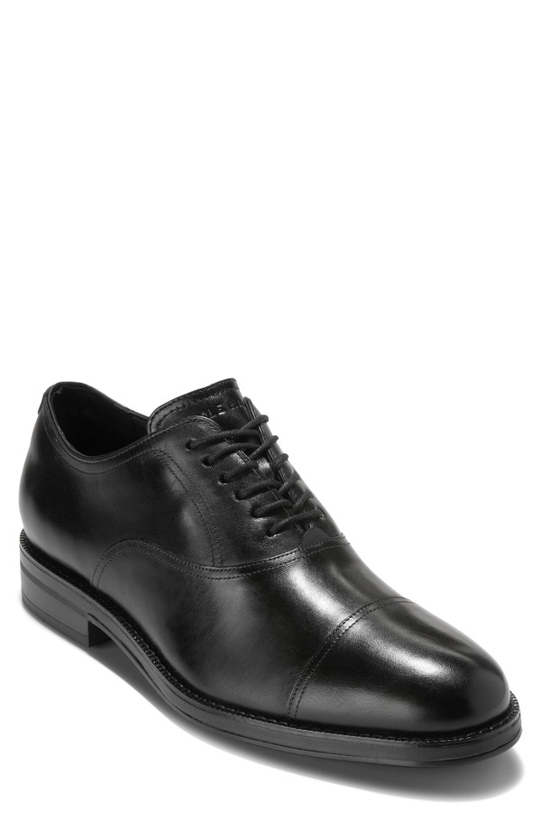 電話を掛けるハーン メンズ シューズ オックスフォード 旗がしら Cole Haan Ledley Grand Cap Toe Oxford Black / Black 黒いこと